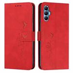 For Tecno Spark 8P Skin Feel Heart Pattern Leather Phone Case(Red)