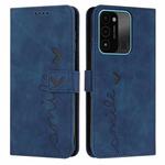 For Tecno Spark Go 2022 Skin Feel Heart Pattern Leather Phone Case(Blue)