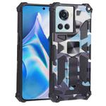 For OnePlus Ace 5G Camouflage Armor Kickstand TPU + PC Magnetic Phone Case(Light Blue)