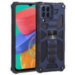 For Samsung Galaxy M33 Shockproof TPU + PC Magnetic Phone Case with Holder(Blue)