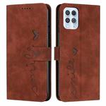 For Motorola Edge S Skin Feel Heart Pattern Leather Phone Case(Brown)