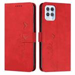 For Motorola Edge S Skin Feel Heart Pattern Leather Phone Case(Red)