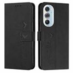 For Motorola Edge X30 Skin Feel Heart Pattern Leather Phone Case(Black)