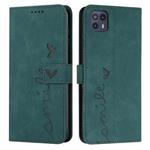 For Motorola Moto G50 5G Skin Feel Heart Pattern Leather Phone Case(Green)