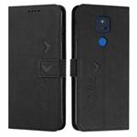 For Motorola Moto G Play 2021 Skin Feel Heart Pattern Leather Phone Case(Black)