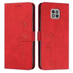 For Motorola Moto G Power 2021 Skin Feel Heart Pattern Leather Phone Case(Red)