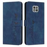 For Motorola Moto G Power 2021 Skin Feel Heart Pattern Leather Phone Case(Blue)