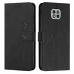 For Motorola Moto G Power 2021 Skin Feel Heart Pattern Leather Phone Case(Black)