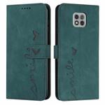 For Motorola Moto G Power 2021 Skin Feel Heart Pattern Leather Phone Case(Green)