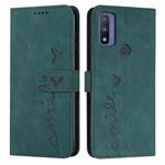 For Motorola G Pure Skin Feel Heart Pattern Leather Phone Case(Green)