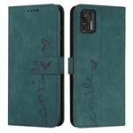 For Motorola Moto G Stylus 2021 Skin Feel Heart Pattern Leather Phone Case(Green)