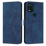 For Motorola Moto G Stylus 2021 5G Skin Feel Heart Pattern Leather Phone Case(Blue)