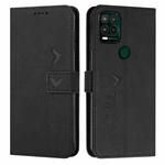 For Motorola Moto G Stylus 2021 5G Skin Feel Heart Pattern Leather Phone Case(Black)