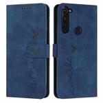 For Motorola Moto G Stylus 2022 4G Skin Feel Heart Pattern Leather Phone Case(Blue)