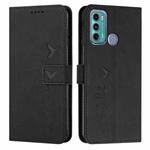 For Motorola Moto G40 Fusion/G60 Skin Feel Heart Pattern Leather Phone Case(Black)