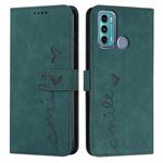 For Motorola Moto G40 Fusion/G60 Skin Feel Heart Pattern Leather Phone Case(Green)