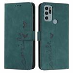 For Motorola Moto G60S Skin Feel Heart Pattern Leather Phone Case(Green)