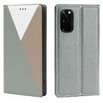 For Samsung Galaxy S20 3-Splicing Flip Microfiber Leather Phone Case(Grey)