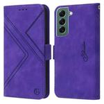 For Samsung Galaxy S22 Plus 5G RFID Geometric Line Flip Leather Phone Case(Purple)