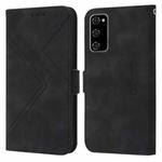 For Samsung Galaxy S20 FE RFID Geometric Line Flip Leather Phone Case(Black)