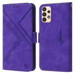 For Samsung Galaxy A13 5G / 4G RFID Geometric Line Flip Leather Phone Case(Purple)