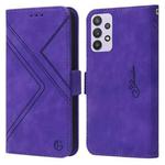 For Samsung Galaxy A32 5G RFID Geometric Line Flip Leather Phone Case(Purple)
