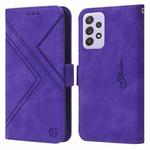 For Samsung Galaxy A52s 5G / A52 5G RFID Geometric Line Flip Leather Phone Case(Purple)