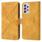 For Samsung Galaxy A52s 5G / A52 5G RFID Geometric Line Flip Leather Phone Case(Yellow)