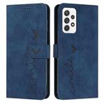 For Samsung Galaxy A23 Skin Feel Heart Pattern Leather Phone Case(Blue)