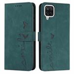 For Samsung Galaxy A42 5G Skin Feel Heart Pattern Leather Phone Case(Green)