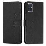For Samsung Galaxy A71 5G Skin Feel Heart Pattern Leather Phone Case(Black)