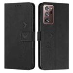 For Samsung Galaxy Note20 Ultra Skin Feel Heart Pattern Leather Phone Case(Black)