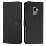 For Samsung Galaxy S9 Skin Feel Heart Pattern Leather Phone Case(Black)