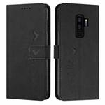 For Samsung Galaxy S9+ Skin Feel Heart Pattern Leather Phone Case(Black)