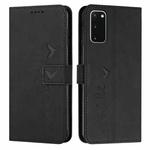 For Samsung Galaxy S20 Skin Feel Heart Pattern Leather Phone Case(Black)