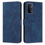 For OPPO A54/A74/A93 Skin Feel Heart Pattern Leather Phone Case(Blue)