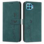 For OPPO A93 4G/F17 Pro Skin Feel Heart Pattern Leather Phone Case(Green)