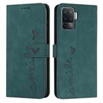 For OPPO A94 4G/F19 Pro Skin Feel Heart Pattern Leather Phone Case(Green)