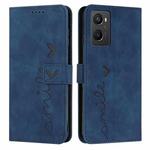 For OPPO A96 5G/Reno7 Z/OnePlus Nord N20 5G Skin Feel Heart Pattern Leather Phone Case(Blue)