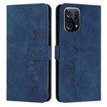 For OPPO Find X5 Skin Feel Heart Pattern Leather Phone Case(Blue)