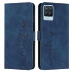 For OPPO Realme 8/Realme 8 Pro Skin Feel Heart Pattern Leather Phone Case(Blue)