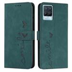 For OPPO Realme 8/Realme 8 Pro Skin Feel Heart Pattern Leather Phone Case(Green)