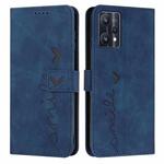 For OPPO Realme 9 Pro+ Skin Feel Heart Pattern Leather Phone Case(Blue)