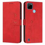 For OPPO Realme C21Y/C25Y Skin Feel Heart Pattern Leather Phone Case(Red)