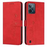 For OPPO Realme C31 4G Skin Feel Heart Pattern Leather Phone Case(Red)