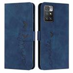 For Xiaomi Redmi 10 Skin Feel Heart Pattern Leather Phone Case(Blue)