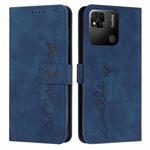 For Xiaomi Redmi 10A Skin Feel Heart Pattern Leather Phone Case(Blue)