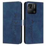 For Xiaomi Redmi 10C Skin Feel Heart Pattern Leather Phone Case(Blue)