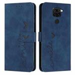 For Xiaomi Redmi Note 9 Skin Feel Heart Pattern Leather Phone Case(Blue)