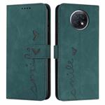 For Xiaomi Redmi Note 9T Skin Feel Heart Pattern Leather Phone Case(Green)